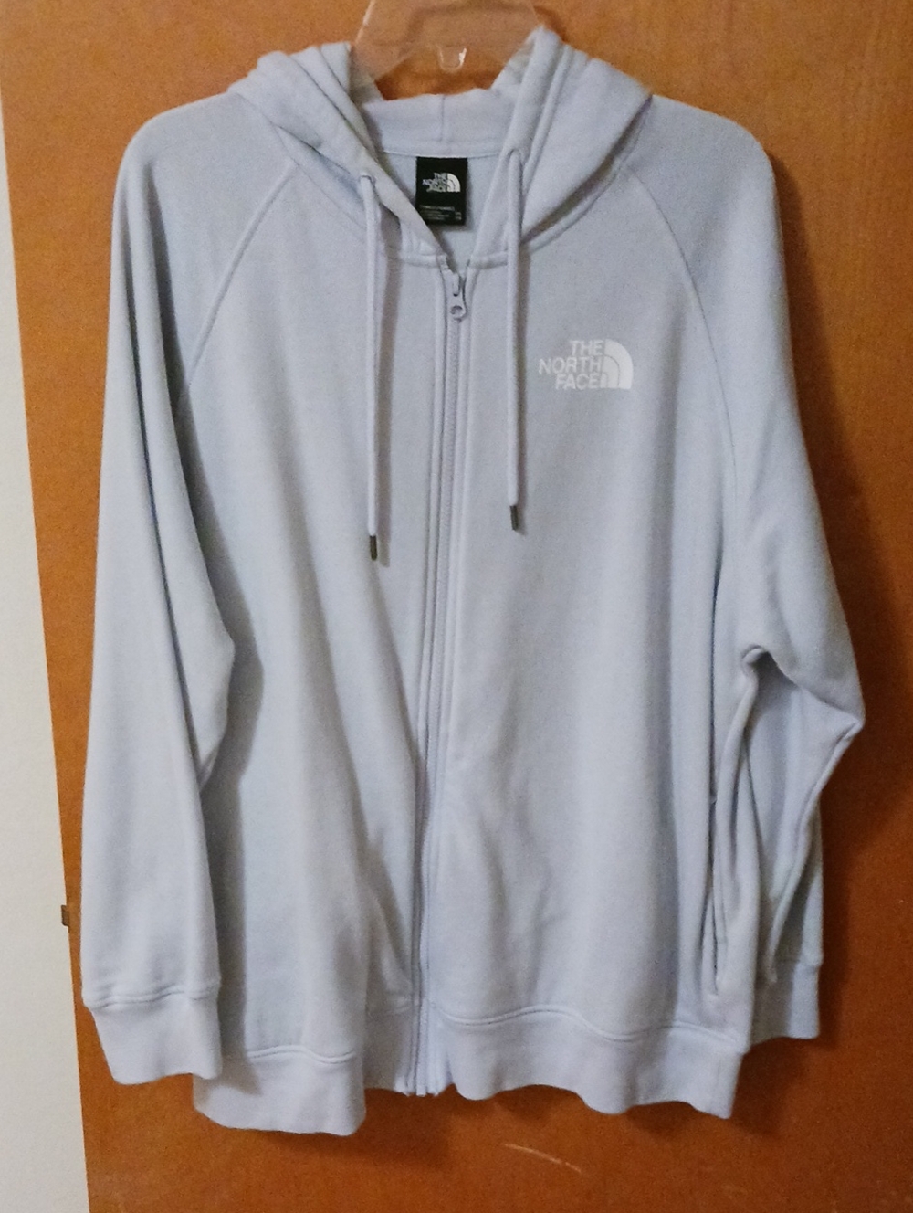 The North Face Light Blue Full-Zip Hooded Sweatshirt Size Womens XXL